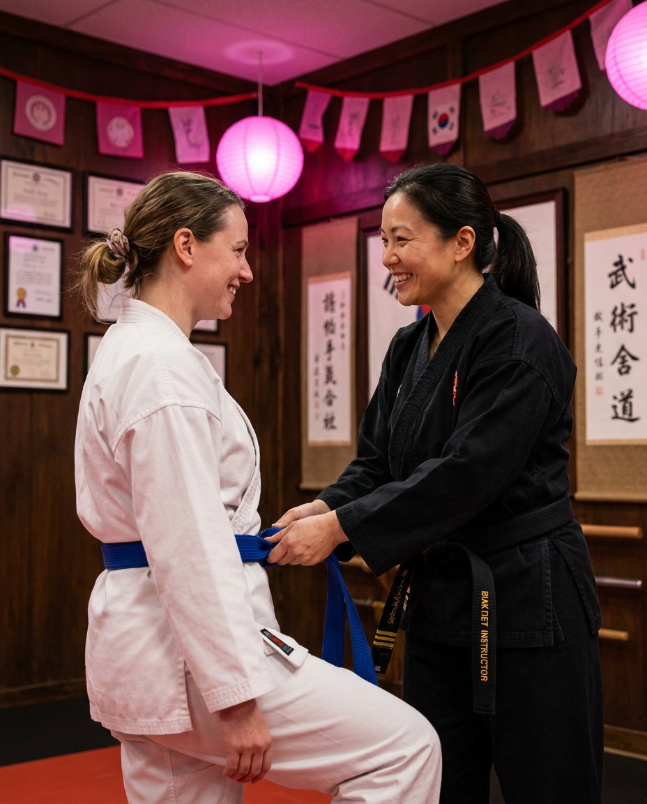 Gordelexamen bij Taekwondo Jongyeong